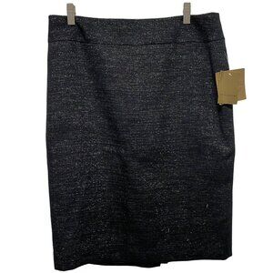 Nipon Boutique Black Skirt Woven With Silver Size 10